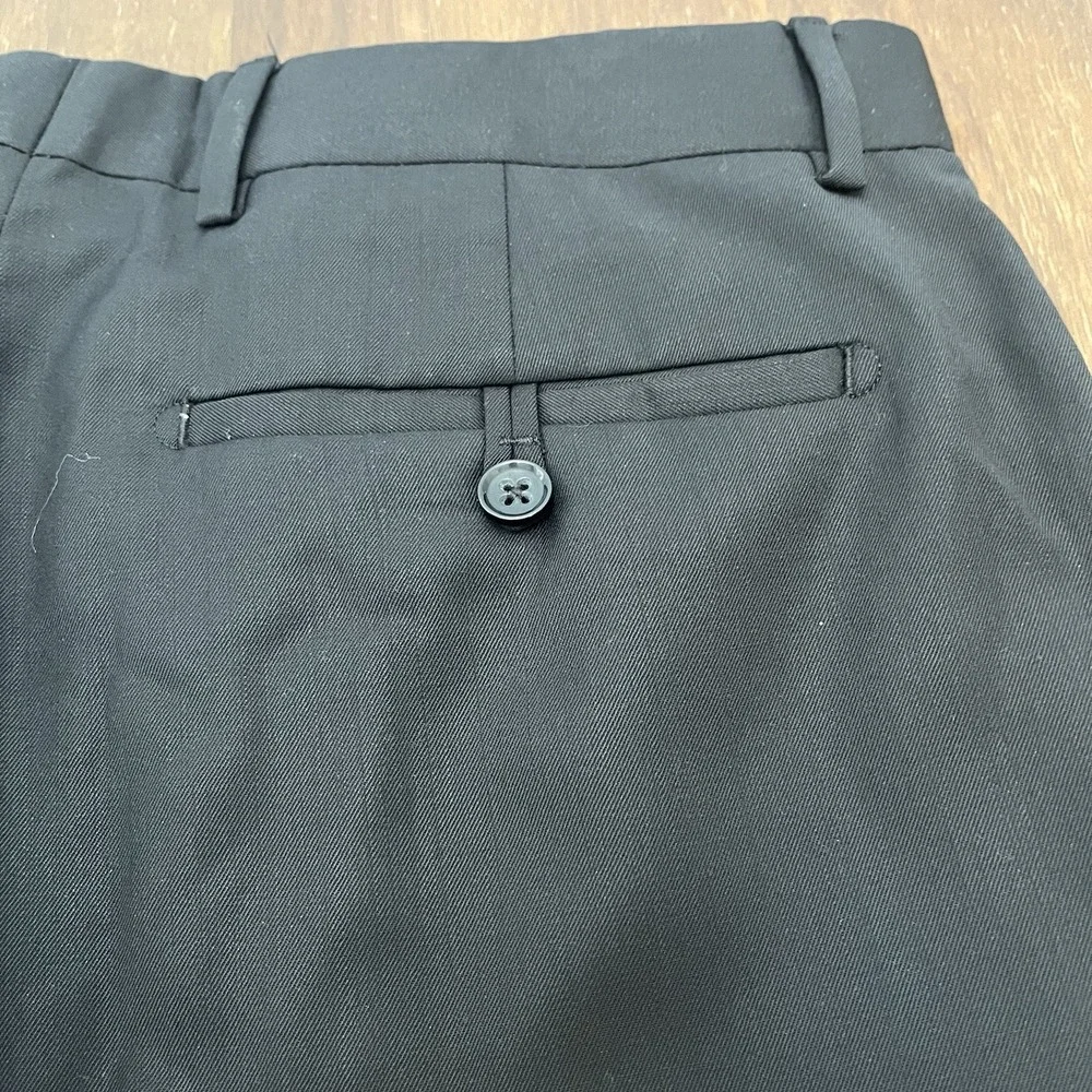 Banana Republic Men's Dress Pants Black 100% Wool Shell Size 33x32 Flat Front